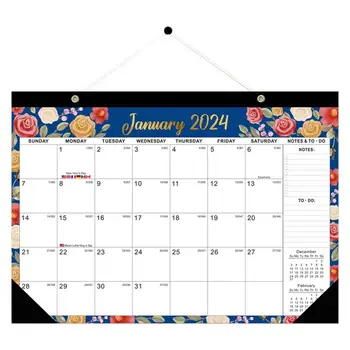 Декор календаря 2024 Настенные календари на шнурке, долговечные планировщики на месяц, списки дел, Новогодние подарки для организации