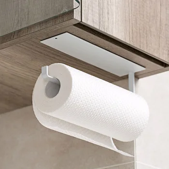 Настенный кухонный держатель для рулонов самоклеящейся бумаги, вешалка для полотенец, крючок для салфеток, подставка для аксессуаров для ванной комнаты, полка