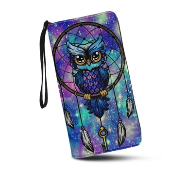 Подарки Belidome Galaxy Owl, кошельки-браслеты для женщин, кожаный держатель для кредитных карт, блокирующий RFID Кошелек большой емкости, клатч