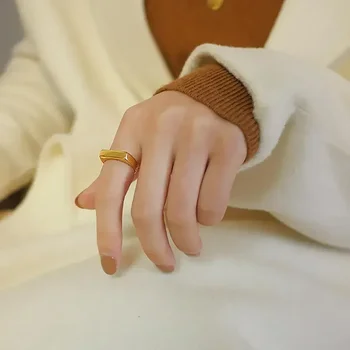 Простой Roung кольца для женщин Винтаж отличное качество золото серебро цвет нержавеющая сталь темперамент New палец по-корейски