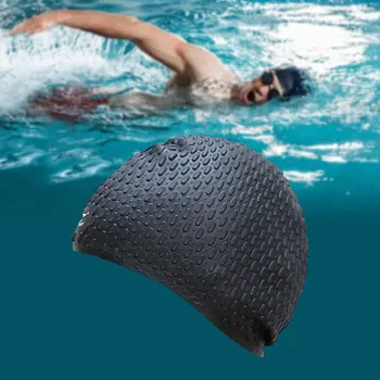 Силиконовые водонепроницаемые шапочки для плавания защищают уши, длинные волосы, спортивная шапочка для бассейна, шапочка для плавания свободного размера для взрослых мужчин и женщин