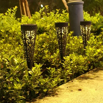 4 комплекта солнечных светильников для садовой дорожки во внутреннем дворике Солнечные садовые светильники с теплым светодиодом IP65, устойчивые к атмосферным воздействиям, долговечные Солнечные светильники