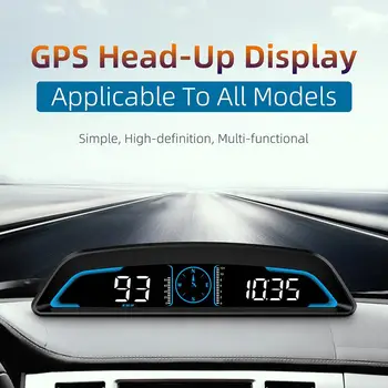 Автомобильный цифровой спидометр высокой четкости с GPS и HUD дисплеем, интеллектуальная сигнализация, универсальный одометр с адаптивной подсветкой.