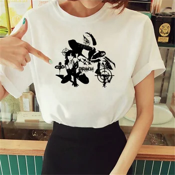 Футболка с принтом Y2k, женские футболки с графическим аниме, уличная одежда для девочек, забавная уличная одежда